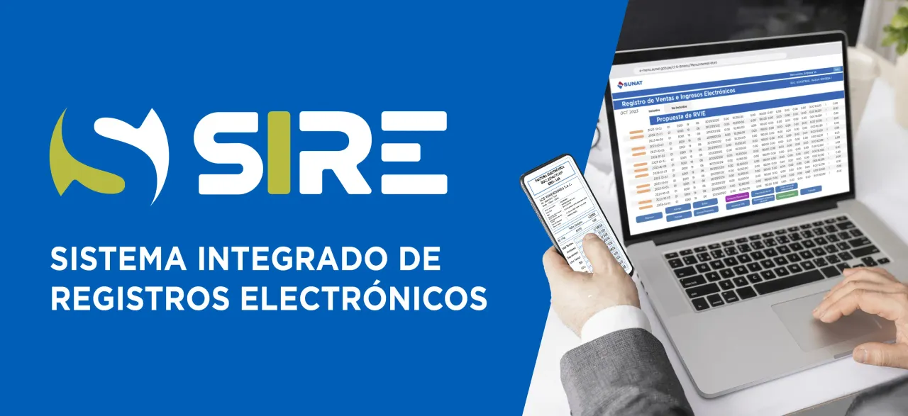 Empresario emitiendo comprobantes electrónicos desde una laptop